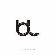 bl Initial Letter Split Lowercase Modern Monogram linked outline rounded logo