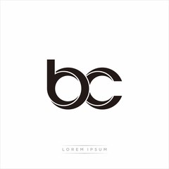 bc Initial Letter Split Lowercase Modern Monogram linked outline rounded logo