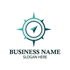 simple compass vector logo design illustration inspiration template