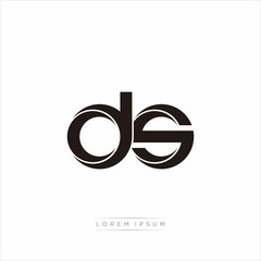 ds Initial Letter Split Lowercase Modern Monogram linked outline rounded logo
