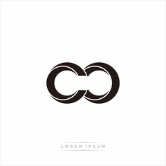 co Initial Letter Split Lowercase Modern Monogram linked outline rounded logo