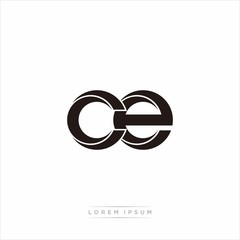 ce Initial Letter Split Lowercase Modern Monogram linked outline rounded logo