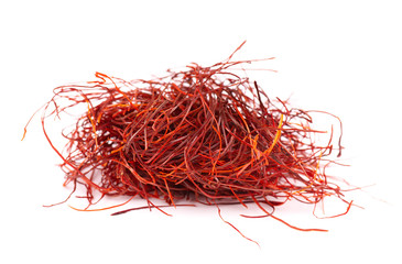 Naklejka premium Red chili pepper threads isolated on white background. Lot of whole red chili pepper threads.