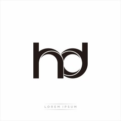 hd Initial Letter Split Lowercase Modern Monogram linked outline rounded logo