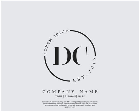 Initial letter DC beauty handwriting logo vector