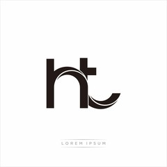 Fototapeta premium ht Initial Letter Split Lowercase Modern Monogram linked outline rounded logo