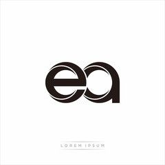 ea Initial Letter Split Lowercase Modern Monogram linked outline rounded logo
