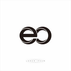 eo Initial Letter Split Lowercase Modern Monogram linked outline rounded logo