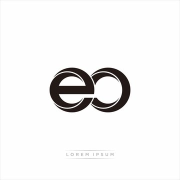 eo Initial Letter Split Lowercase Modern Monogram linked outline rounded logo