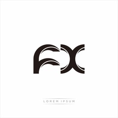 Obraz premium fx Initial Letter Split Lowercase Modern Monogram linked outline rounded logo