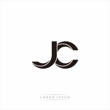 jc Initial Letter Split Lowercase Modern Monogram linked outline rounded logo