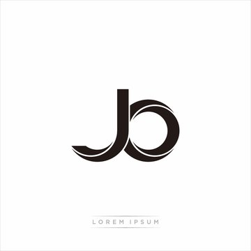 jo Initial Letter Split Lowercase Modern Monogram linked outline rounded logo