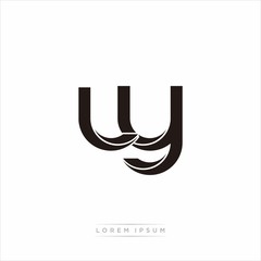 ly Initial Letter Split Lowercase Modern Monogram linked outline rounded logo