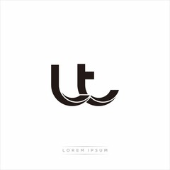 lt Initial Letter Split Lowercase Modern Monogram linked outline rounded logo