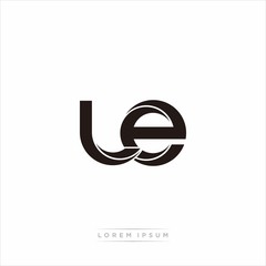 Obraz premium le Initial Letter Split Lowercase Modern Monogram linked outline rounded logo