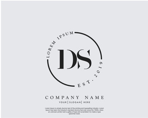 Fototapeta Initial letter DS beauty handwriting logo vector obraz