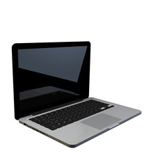 3D Render Illustration Laptop Mock Up isolated white background