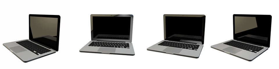 3D Render Illustration Laptop Mock Up isolated white background