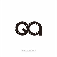 qa Initial Letter Split Lowercase Modern Monogram linked outline rounded logo