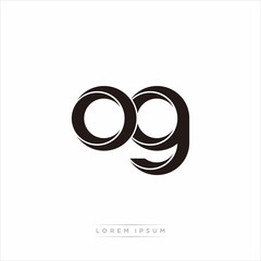 og Initial Letter Split Lowercase Modern Monogram linked outline rounded logo
