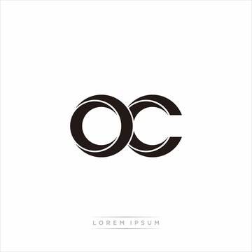 oc Initial Letter Split Lowercase Modern Monogram linked outline rounded logo