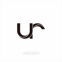 ur Initial Letter Split Lowercase Modern Monogram linked outline rounded logo