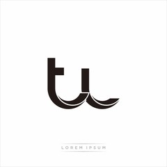 tl Initial Letter Split Lowercase Modern Monogram linked outline rounded logo