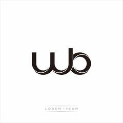 wb Initial Letter Split Lowercase Modern Monogram linked outline rounded logo