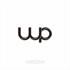 wp Initial Letter Split Lowercase Modern Monogram linked outline rounded logo