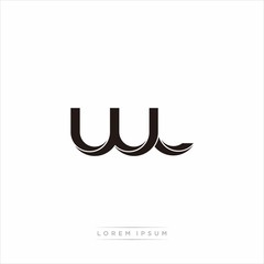 wl Initial Letter Split Lowercase Modern Monogram linked outline rounded logo