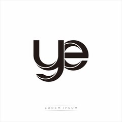 ye Initial Letter Split Lowercase Modern Monogram linked outline rounded logo
