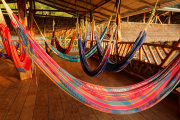 Amazon tourist lodge on the Anzu River, Ecuador