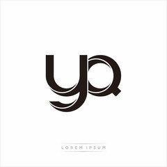 yq Initial Letter Split Lowercase Modern Monogram linked outline rounded logo