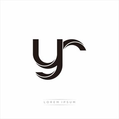 yr Initial Letter Split Lowercase Modern Monogram linked outline rounded logo
