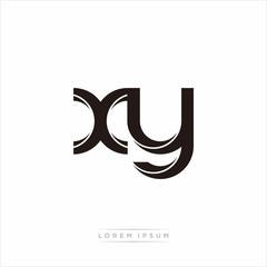 Obraz na płótnie Canvas xy Initial Letter Split Lowercase Modern Monogram linked outline rounded logo