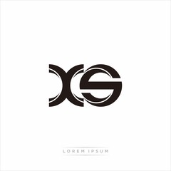 xs Initial Letter Split Lowercase Modern Monogram linked outline rounded logo