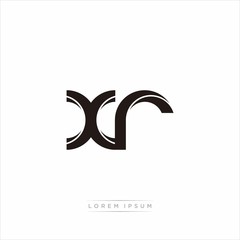 xr Initial Letter Split Lowercase Modern Monogram linked outline rounded logo