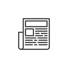 Newspaper headline line icon. linear style sign for mobile concept and web design. News publication outline vector icon. Symbol, logo illustration. Vector graphics