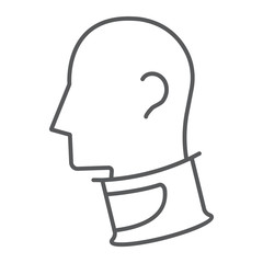 Cervical collar thin line icon, orthopedic and medical, neck collar sign, vector graphics, a linear pattern on a white background.