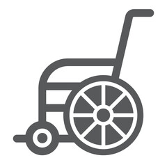 Wheelchair glyph icon, orthopedic and medical, disabled chair sign, vector graphics, a solid pattern on a white background.