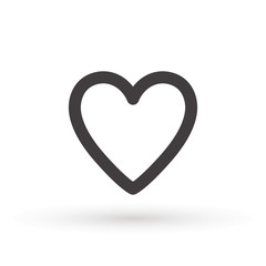 heart icon, concept of love, linear icon thin grey line. Heart shape vector, gray icon.Outline love symbol graphic design.