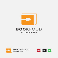 fork and spoon book logo template icon vector