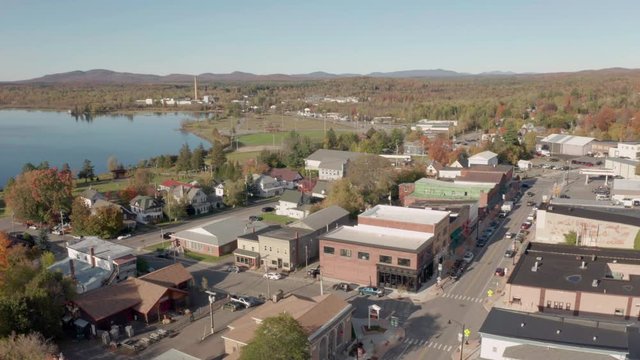 Aerial Perspective over Tupper Lake New York Adirondack Park