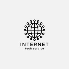 globe tech logo template icon vector