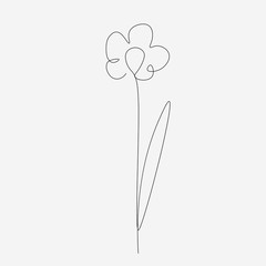 Flower silhouette on white background, vector illustration