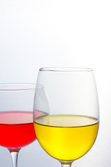 Colorful liquid in glassware