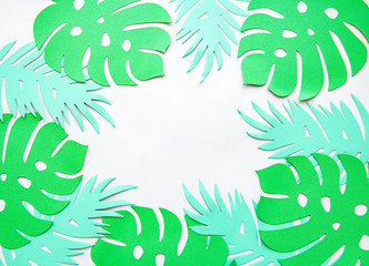 Paper monstera leaves