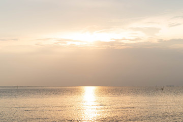 Seascape color orange beautiful and clam