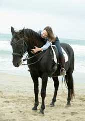 riding girl and horse