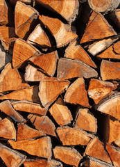 Gestapeltes Kaminholz, Scheitholz